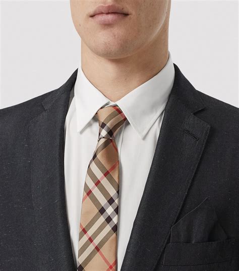 burberry slim cut check silk tie|Check Silk Tie in Archive beige .